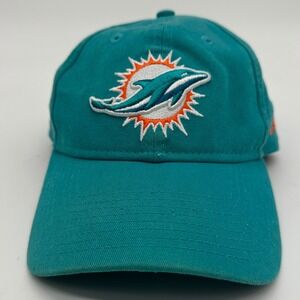 Miami Dolphins Hats Football Cap Mens OSFA Aqua Blue Strap Back Athletic New Era